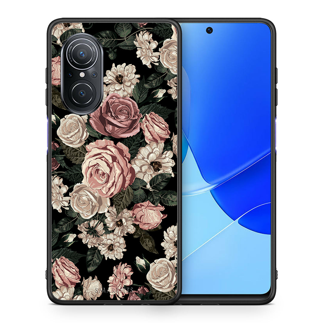 Θήκη Huawei Nova 9 SE Wild Roses Flower από τη Smartfits με σχέδιο στο πίσω μέρος και μαύρο περίβλημα | Huawei Nova 9 SE Wild Roses Flower case with colorful back and black bezels