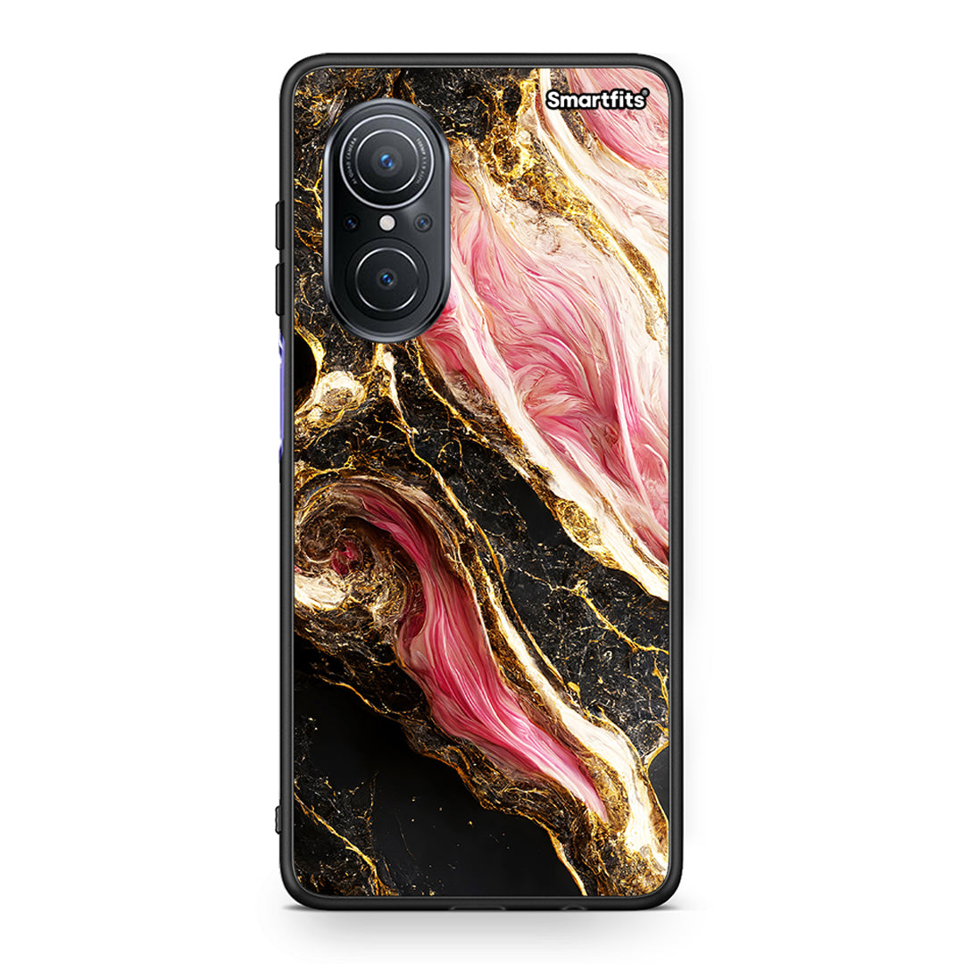 Huawei Nova 9 SE Glamorous Pink Marble θήκη από τη Smartfits με σχέδιο στο πίσω μέρος και μαύρο περίβλημα | Smartphone case with colorful back and black bezels by Smartfits