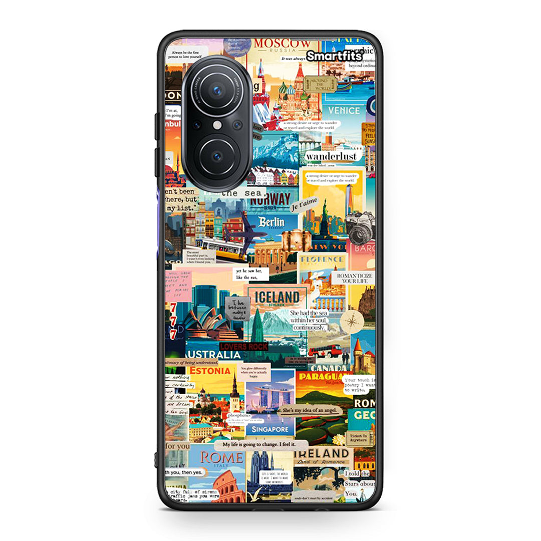 Huawei Nova 9 SE Live To Travel θήκη από τη Smartfits με σχέδιο στο πίσω μέρος και μαύρο περίβλημα | Smartphone case with colorful back and black bezels by Smartfits