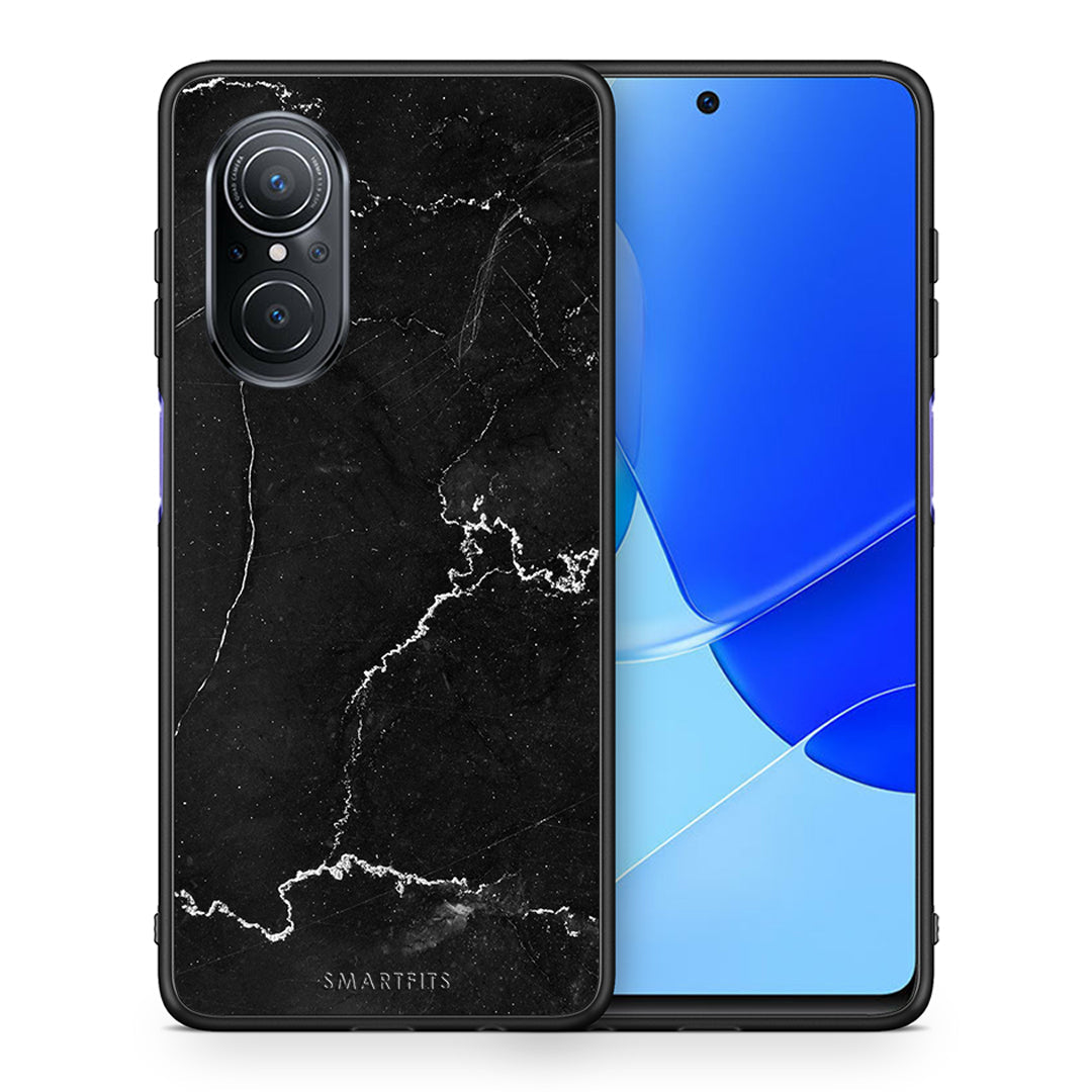 Θήκη Huawei Nova 9 SE Marble Black από τη Smartfits με σχέδιο στο πίσω μέρος και μαύρο περίβλημα | Huawei Nova 9 SE Marble Black case with colorful back and black bezels