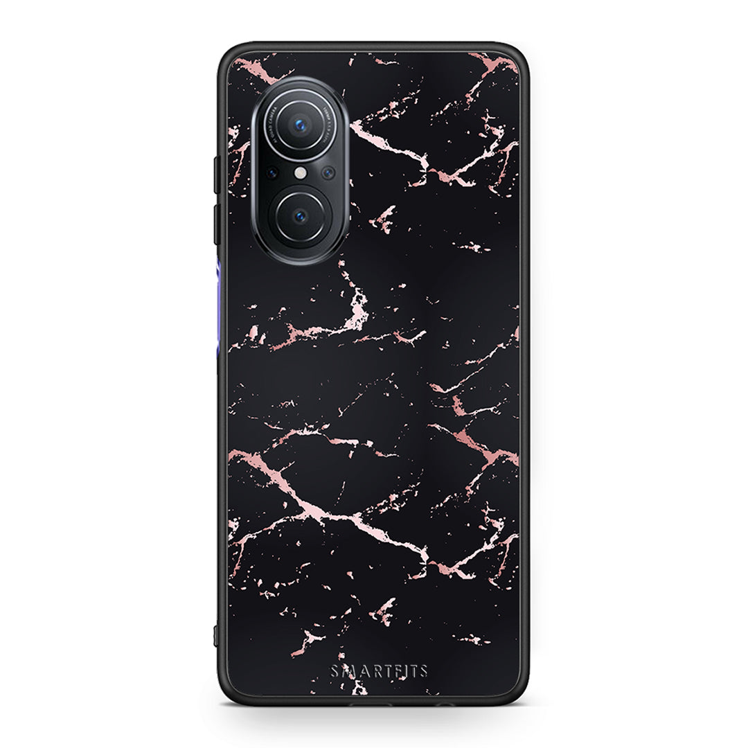 4 - Huawei Nova 9 SE Black Rosegold Marble case, cover, bumper