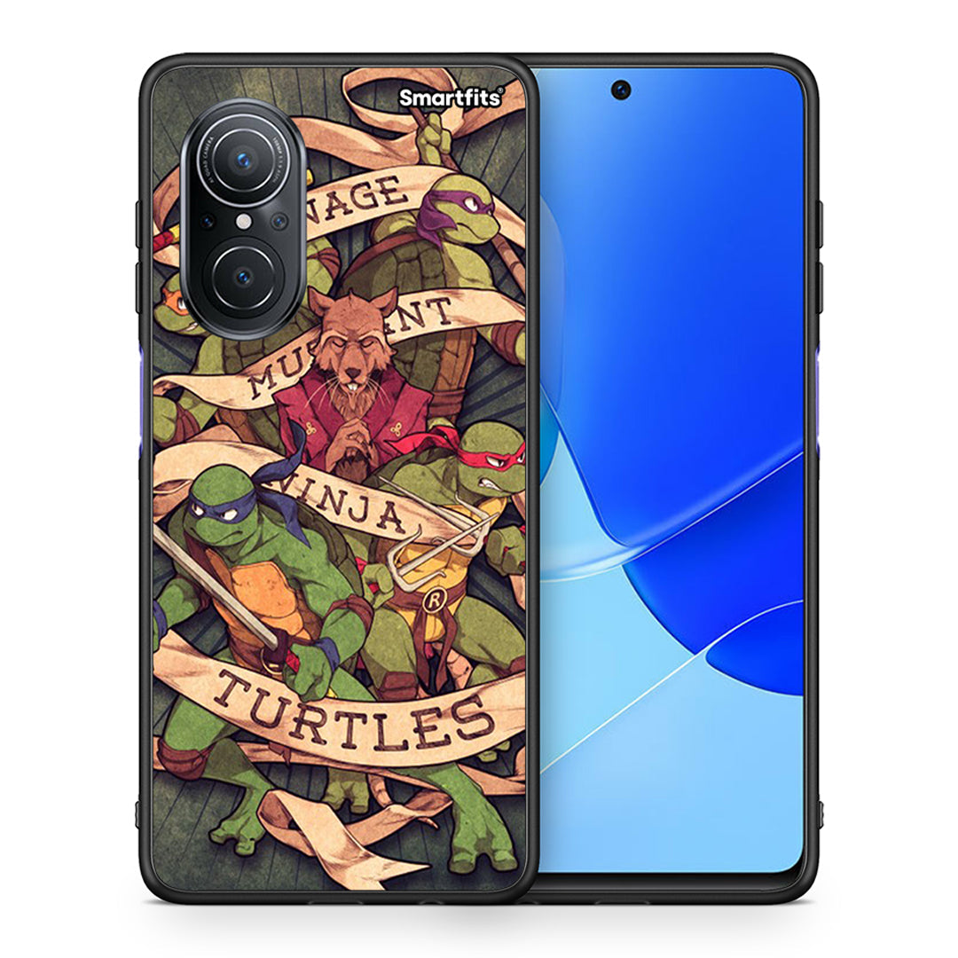 Θήκη Huawei Nova 9 SE Ninja Turtles από τη Smartfits με σχέδιο στο πίσω μέρος και μαύρο περίβλημα | Huawei Nova 9 SE Ninja Turtles case with colorful back and black bezels