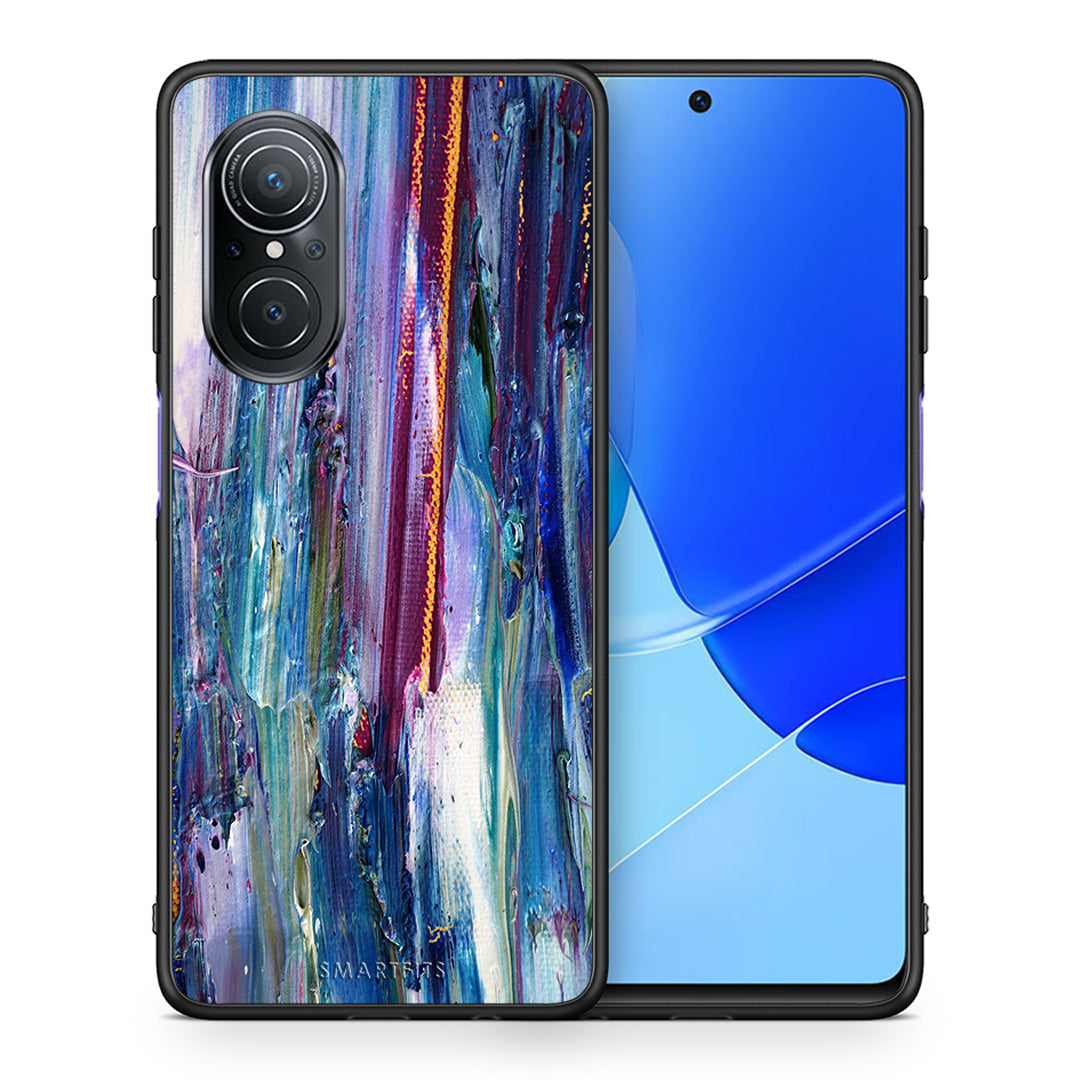 Θήκη Huawei Nova 9 SE Winter Paint από τη Smartfits με σχέδιο στο πίσω μέρος και μαύρο περίβλημα | Huawei Nova 9 SE Winter Paint case with colorful back and black bezels