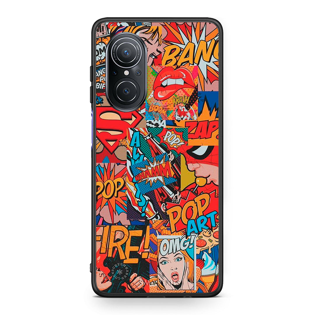 Huawei Nova 9 SE PopArt OMG θήκη από τη Smartfits με σχέδιο στο πίσω μέρος και μαύρο περίβλημα | Smartphone case with colorful back and black bezels by Smartfits