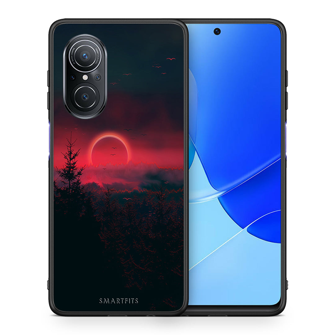 Θήκη Huawei Nova 9 SE Sunset Tropic από τη Smartfits με σχέδιο στο πίσω μέρος και μαύρο περίβλημα | Huawei Nova 9 SE Sunset Tropic case with colorful back and black bezels