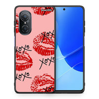 Thumbnail for Θήκη Huawei Nova 9 SE XOXO Lips από τη Smartfits με σχέδιο στο πίσω μέρος και μαύρο περίβλημα | Huawei Nova 9 SE XOXO Lips case with colorful back and black bezels