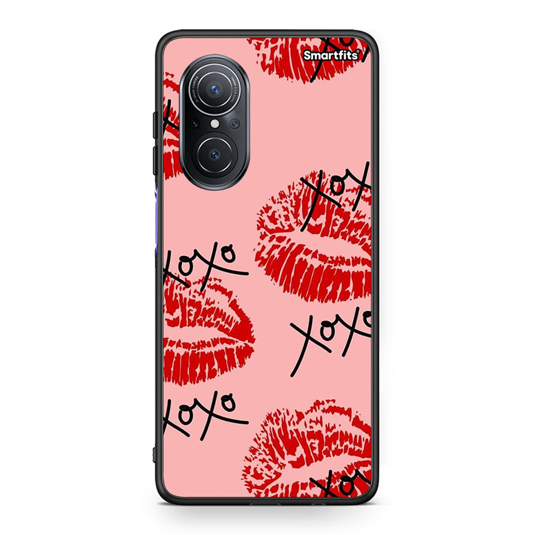 Huawei Nova 9 SE XOXO Lips θήκη από τη Smartfits με σχέδιο στο πίσω μέρος και μαύρο περίβλημα | Smartphone case with colorful back and black bezels by Smartfits