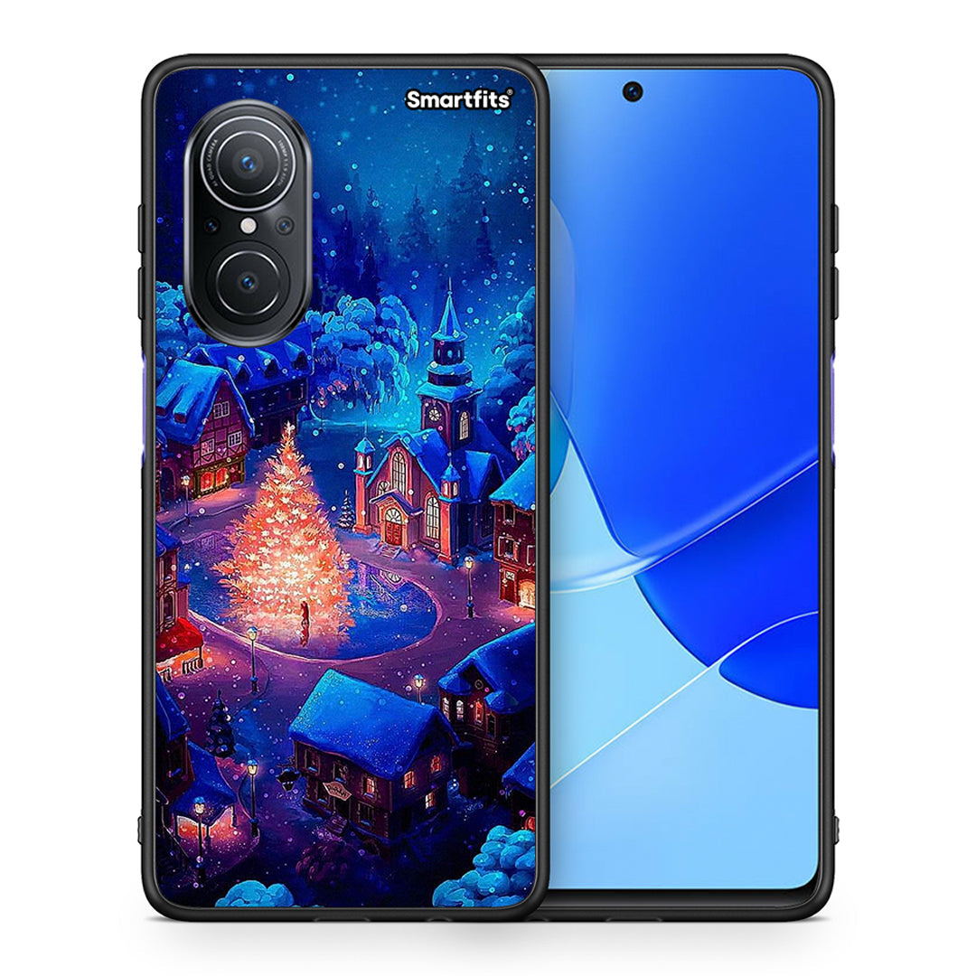 Θήκη Huawei Nova 9 SE Xmas Village από τη Smartfits με σχέδιο στο πίσω μέρος και μαύρο περίβλημα | Huawei Nova 9 SE Xmas Village case with colorful back and black bezels