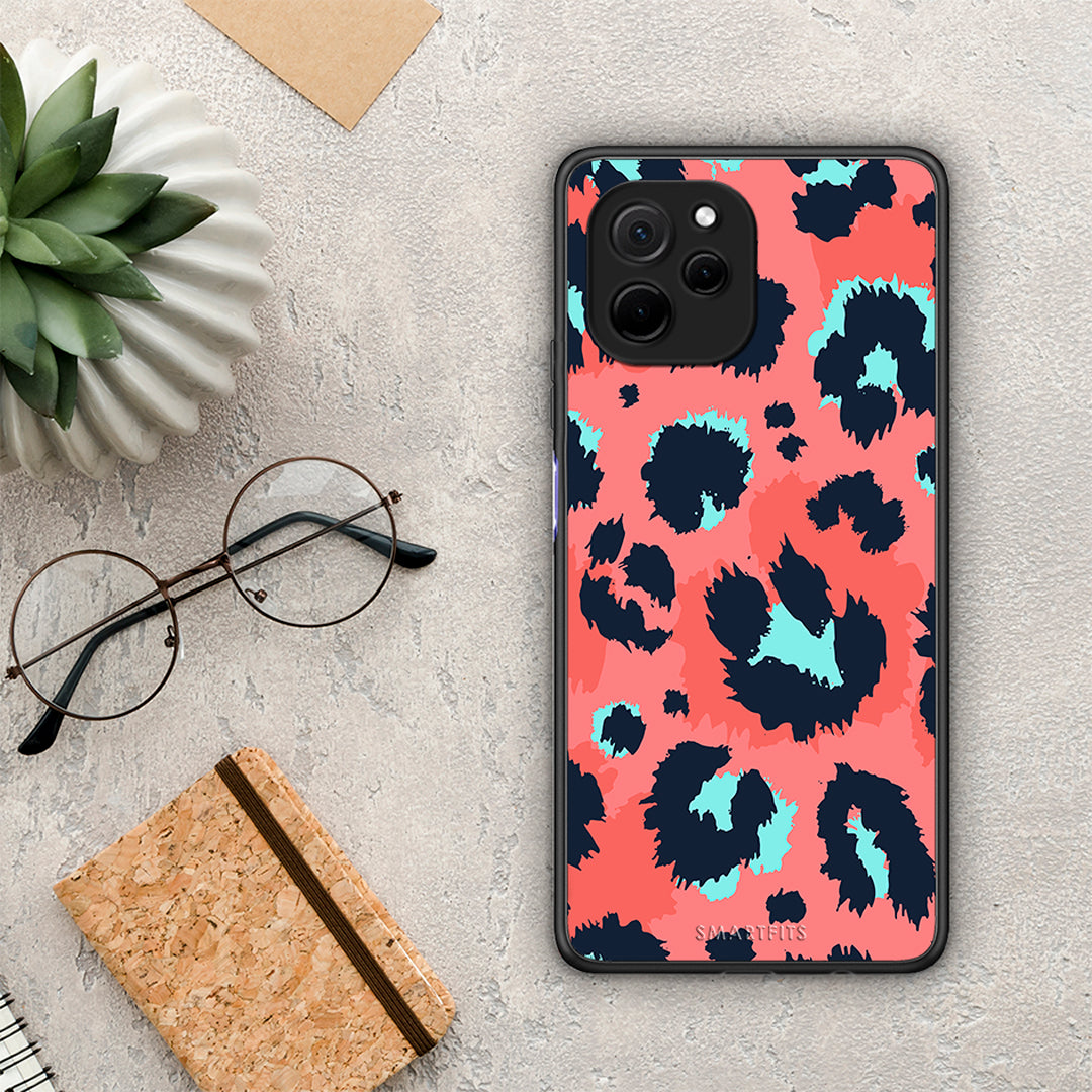 Θήκη Huawei Nova Y61 Animal Pink Leopard από τη Smartfits με σχέδιο στο πίσω μέρος και μαύρο περίβλημα | Huawei Nova Y61 Animal Pink Leopard Case with Colorful Back and Black Bezels