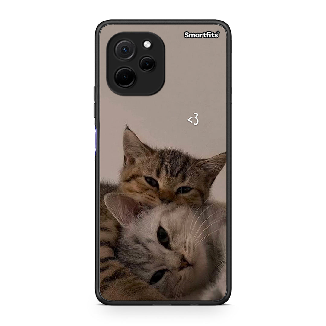 Θήκη Huawei Nova Y61 Cats In Love από τη Smartfits με σχέδιο στο πίσω μέρος και μαύρο περίβλημα | Huawei Nova Y61 Cats In Love Case with Colorful Back and Black Bezels