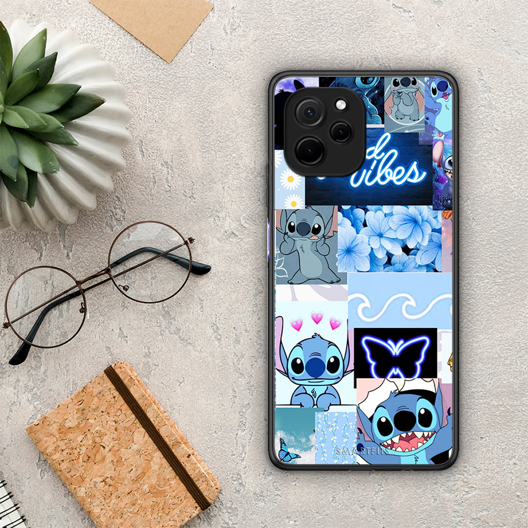 Θήκη Huawei Nova Y61 Collage Good Vibes από τη Smartfits με σχέδιο στο πίσω μέρος και μαύρο περίβλημα | Huawei Nova Y61 Collage Good Vibes Case with Colorful Back and Black Bezels