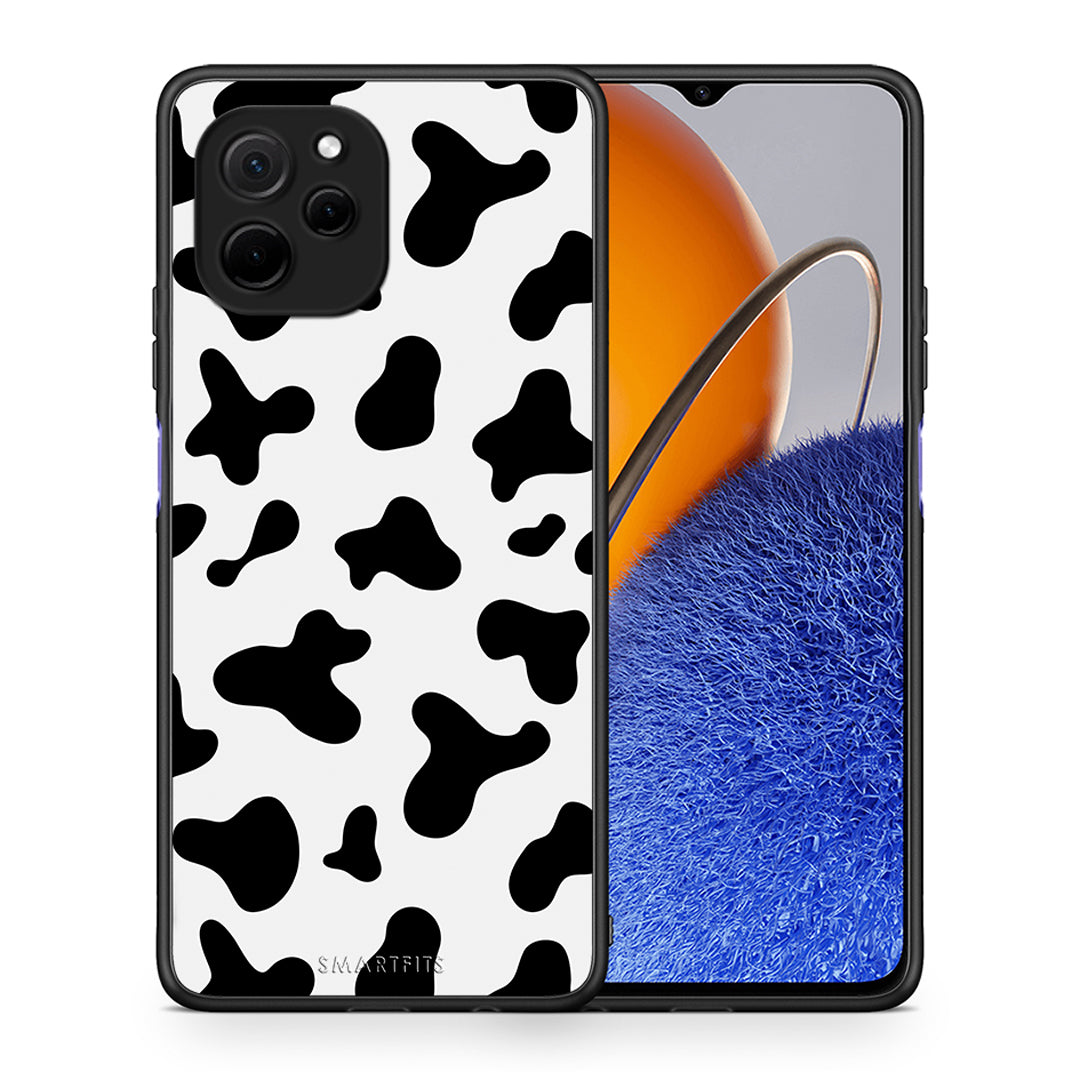 Θήκη Huawei Nova Y61 Cow Print από τη Smartfits με σχέδιο στο πίσω μέρος και μαύρο περίβλημα | Huawei Nova Y61 Cow Print Case with Colorful Back and Black Bezels