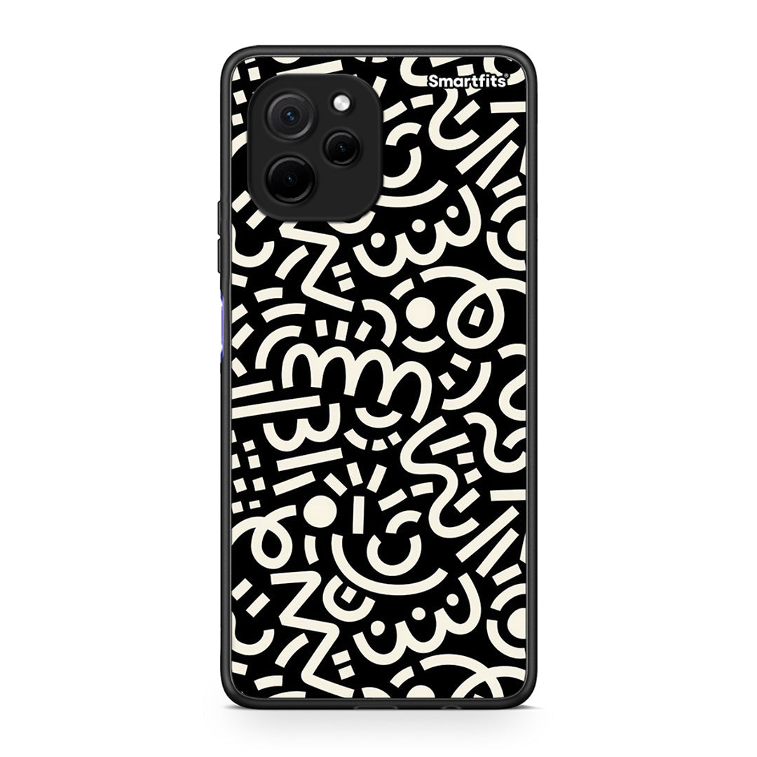 Θήκη Huawei Nova Y61 Doodle Art από τη Smartfits με σχέδιο στο πίσω μέρος και μαύρο περίβλημα | Huawei Nova Y61 Doodle Art Case with Colorful Back and Black Bezels
