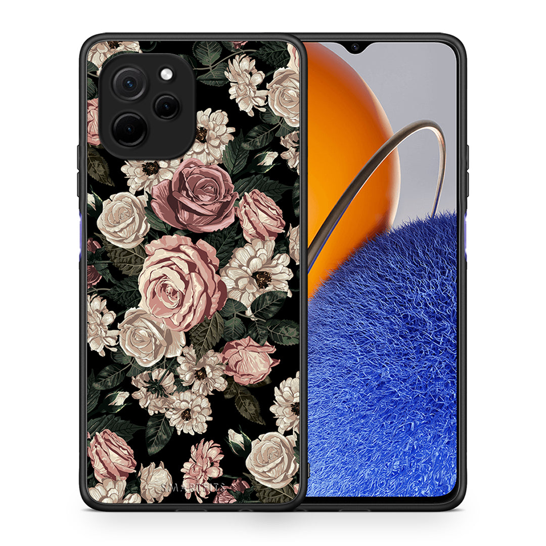 Θήκη Huawei Nova Y61 Flower Wild Roses από τη Smartfits με σχέδιο στο πίσω μέρος και μαύρο περίβλημα | Huawei Nova Y61 Flower Wild Roses Case with Colorful Back and Black Bezels