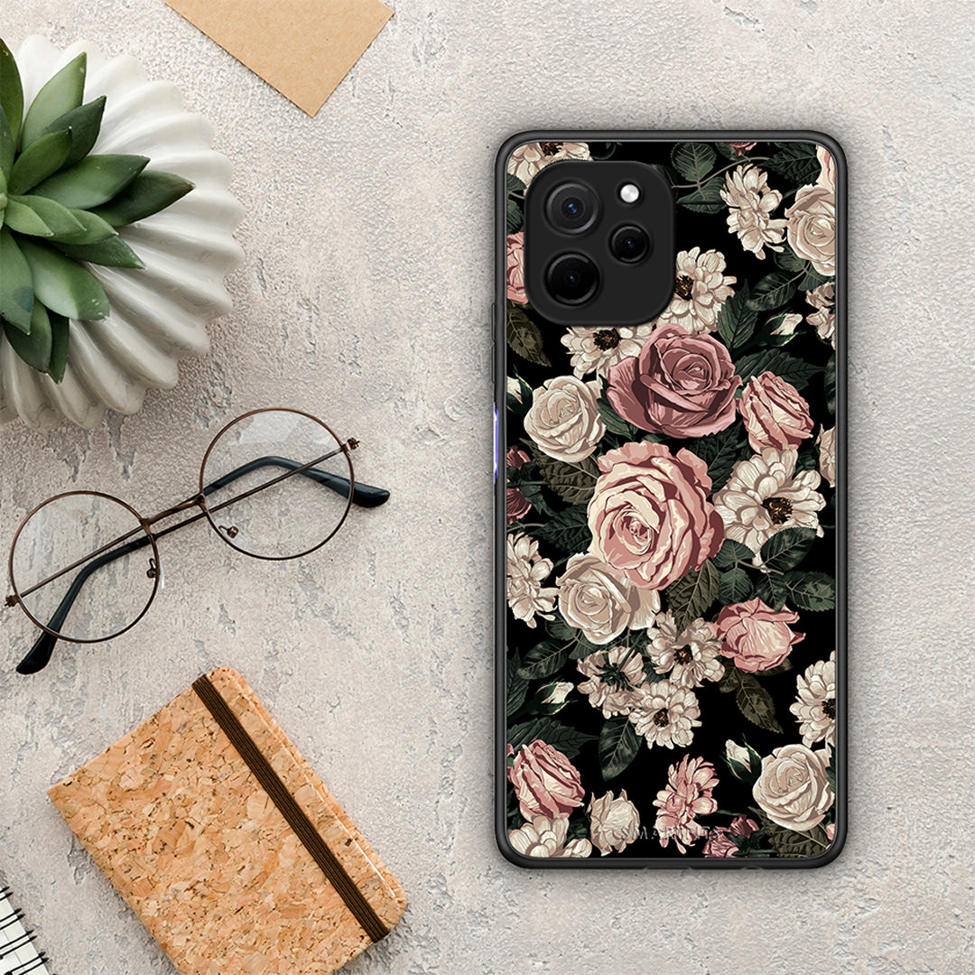 Θήκη Huawei Nova Y61 Flower Wild Roses από τη Smartfits με σχέδιο στο πίσω μέρος και μαύρο περίβλημα | Huawei Nova Y61 Flower Wild Roses Case with Colorful Back and Black Bezels