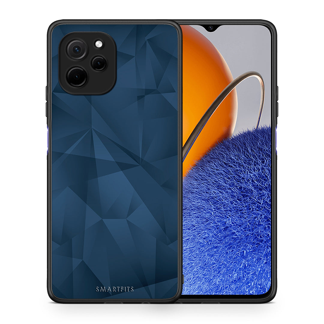 Θήκη Huawei Nova Y61 Geometric Blue Abstract από τη Smartfits με σχέδιο στο πίσω μέρος και μαύρο περίβλημα | Huawei Nova Y61 Geometric Blue Abstract Case with Colorful Back and Black Bezels