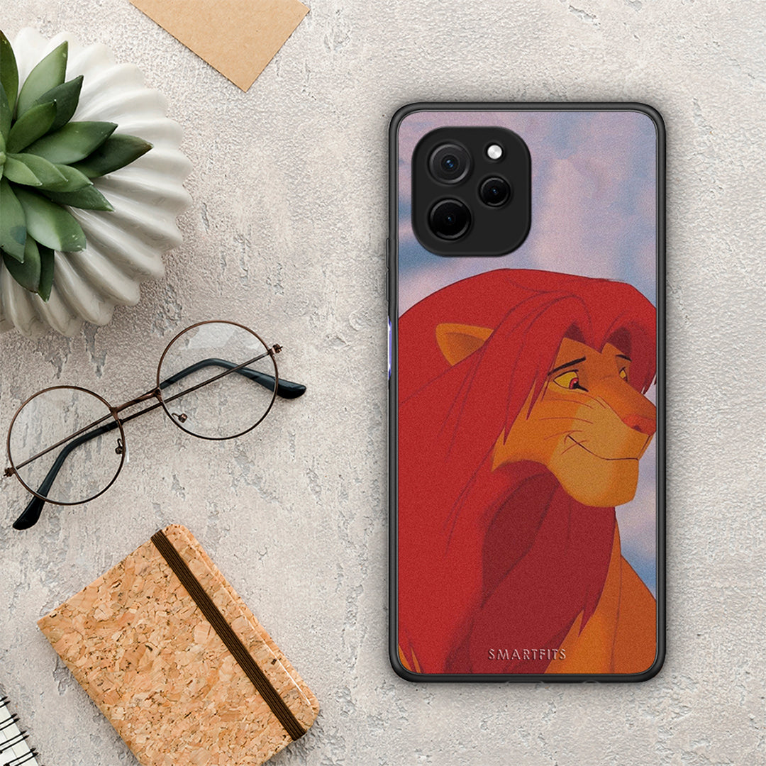 Θήκη Huawei Nova Y61 Lion Love 1 από τη Smartfits με σχέδιο στο πίσω μέρος και μαύρο περίβλημα | Huawei Nova Y61 Lion Love 1 Case with Colorful Back and Black Bezels