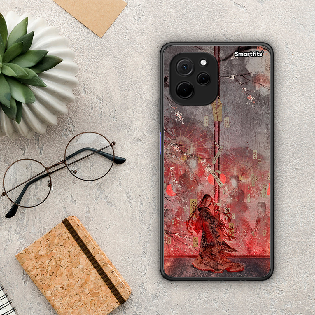 Θήκη Huawei Nova Y61 Nezuko Kamado από τη Smartfits με σχέδιο στο πίσω μέρος και μαύρο περίβλημα | Huawei Nova Y61 Nezuko Kamado Case with Colorful Back and Black Bezels