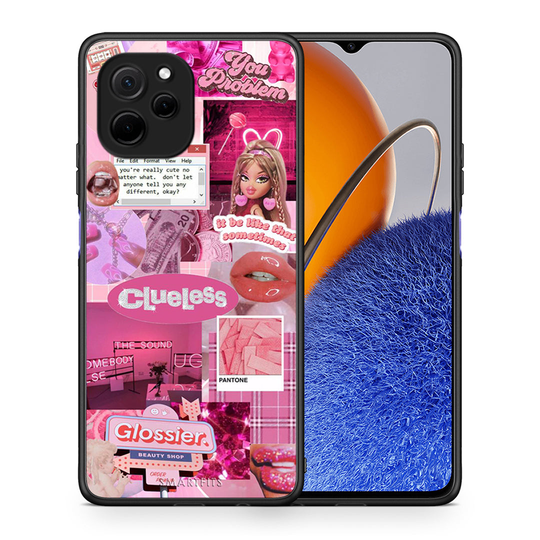 Θήκη Huawei Nova Y61 Pink Love από τη Smartfits με σχέδιο στο πίσω μέρος και μαύρο περίβλημα | Huawei Nova Y61 Pink Love Case with Colorful Back and Black Bezels