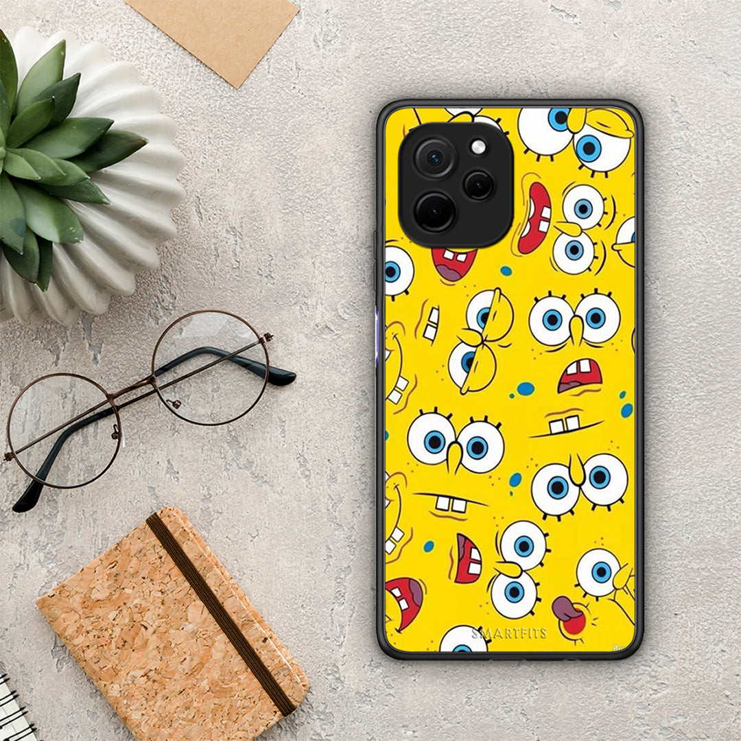 Θήκη Huawei Nova Y61 PopArt Sponge από τη Smartfits με σχέδιο στο πίσω μέρος και μαύρο περίβλημα | Huawei Nova Y61 PopArt Sponge Case with Colorful Back and Black Bezels