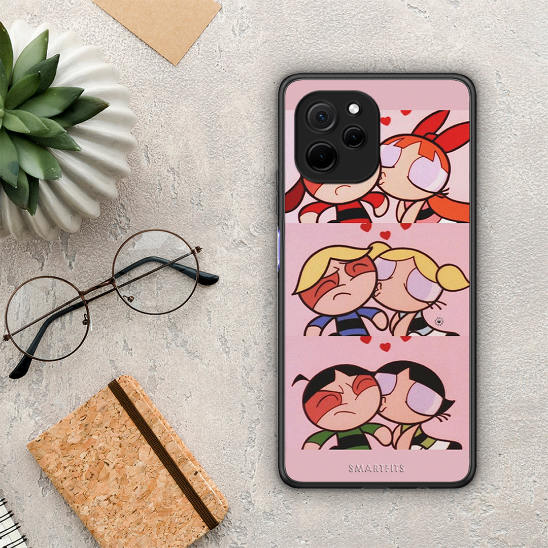 Θήκη Huawei Nova Y61 Puff Love από τη Smartfits με σχέδιο στο πίσω μέρος και μαύρο περίβλημα | Huawei Nova Y61 Puff Love Case with Colorful Back and Black Bezels