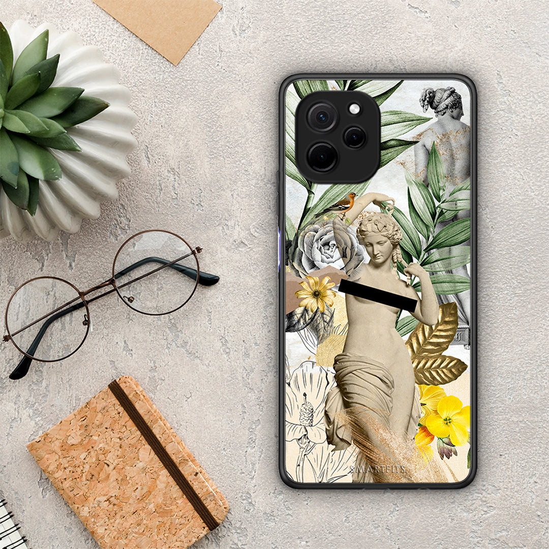 Θήκη Huawei Nova Y61 Woman Statue από τη Smartfits με σχέδιο στο πίσω μέρος και μαύρο περίβλημα | Huawei Nova Y61 Woman Statue Case with Colorful Back and Black Bezels