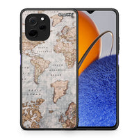 Thumbnail for Θήκη Huawei Nova Y61 World Map από τη Smartfits με σχέδιο στο πίσω μέρος και μαύρο περίβλημα | Huawei Nova Y61 World Map Case with Colorful Back and Black Bezels