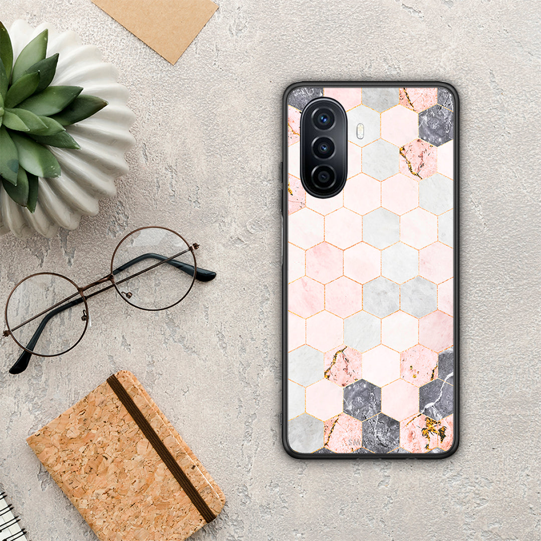 Marble Hexagon Pink - Huawei Nova Y70 / Y70 Plus θήκη