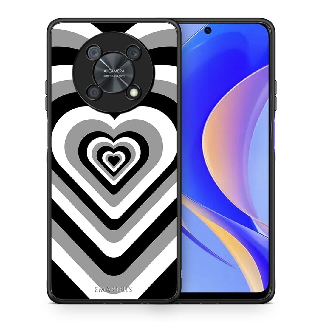 Θήκη Huawei Nova Y90 Black Hearts από τη Smartfits με σχέδιο στο πίσω μέρος και μαύρο περίβλημα | Huawei Nova Y90 Black Hearts case with colorful back and black bezels
