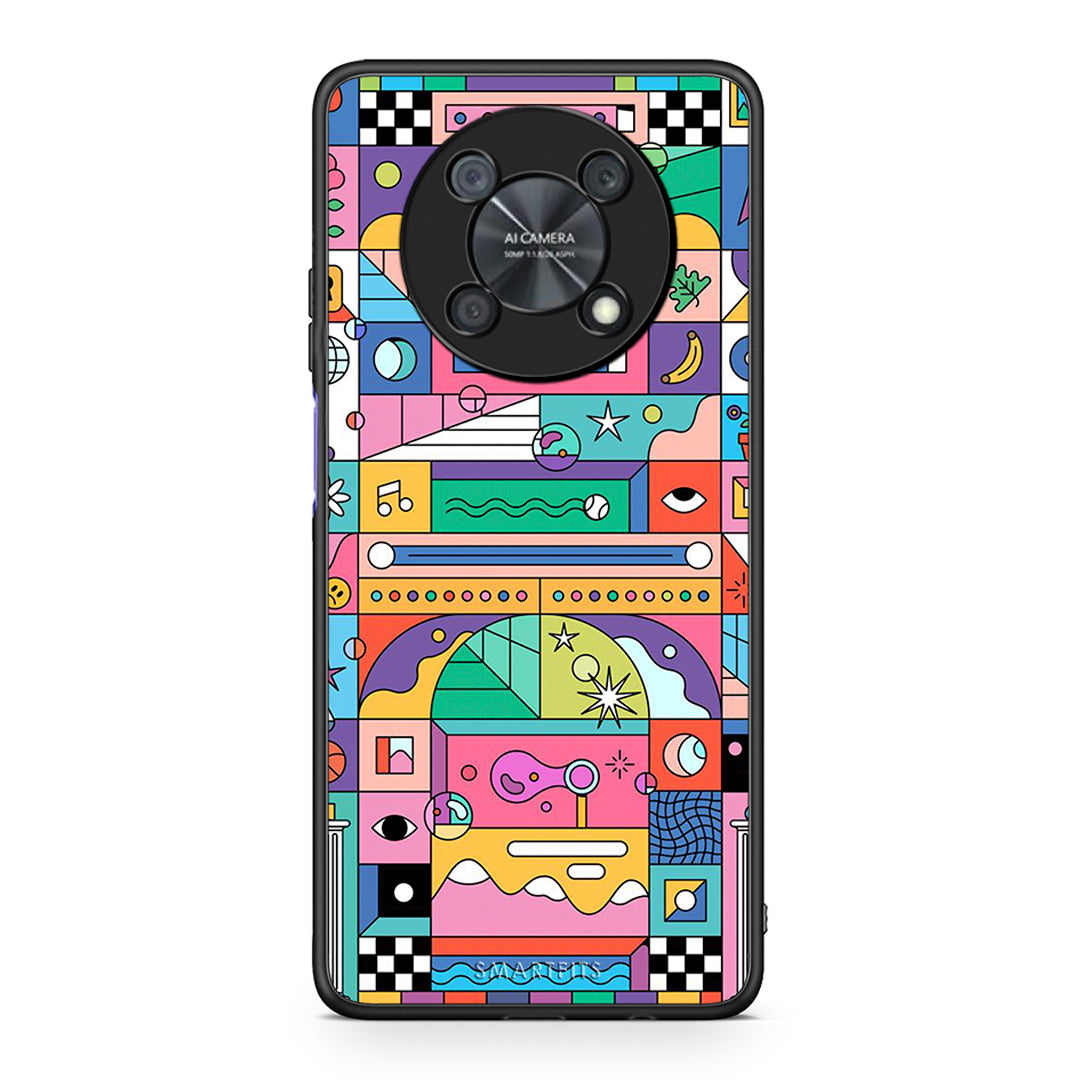 Huawei Nova Y90 Bubbles Soap θήκη από τη Smartfits με σχέδιο στο πίσω μέρος και μαύρο περίβλημα | Smartphone case with colorful back and black bezels by Smartfits