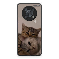 Thumbnail for Huawei Nova Y90 Cats In Love θήκη από τη Smartfits με σχέδιο στο πίσω μέρος και μαύρο περίβλημα | Smartphone case with colorful back and black bezels by Smartfits