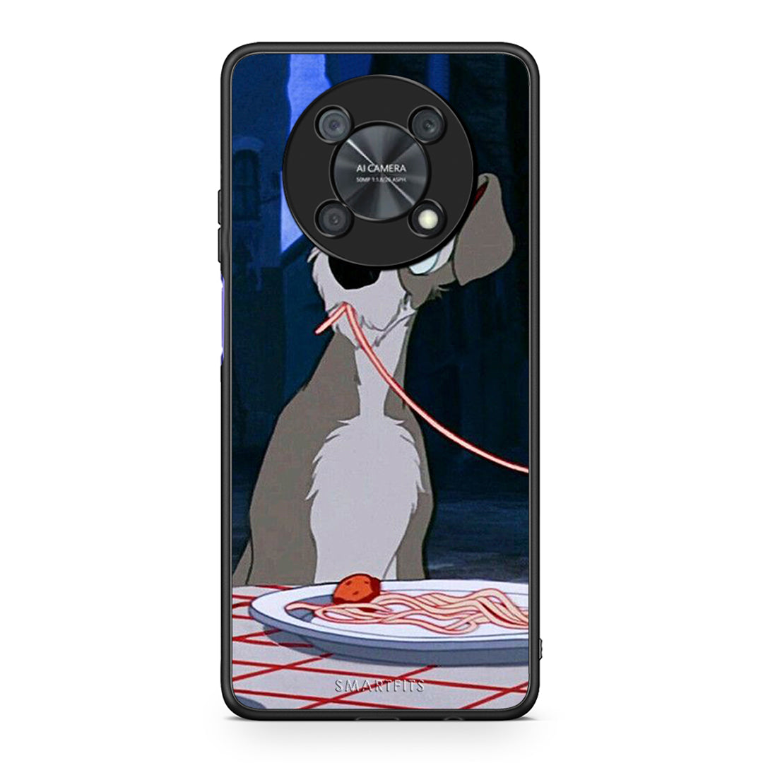 Huawei Nova Y90 Lady And Tramp 1 Θήκη Αγίου Βαλεντίνου από τη Smartfits με σχέδιο στο πίσω μέρος και μαύρο περίβλημα | Smartphone case with colorful back and black bezels by Smartfits