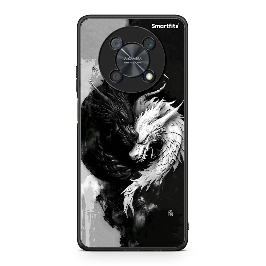 Huawei Nova Y90 Yin Yang θήκη από τη Smartfits με σχέδιο στο πίσω μέρος και μαύρο περίβλημα | Smartphone case with colorful back and black bezels by Smartfits