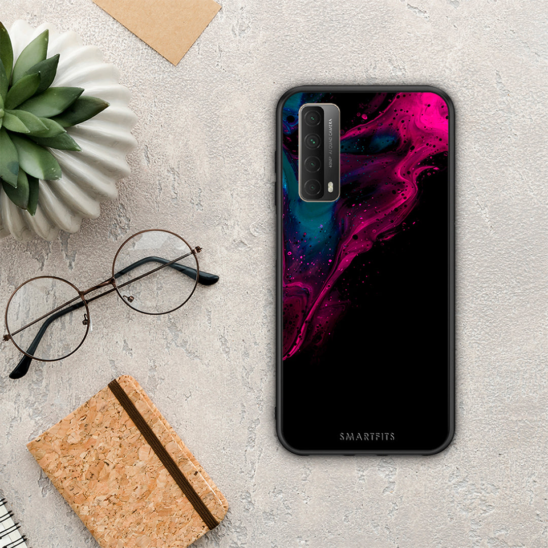 Watercolor Pink Black - Huawei P Smart 2021 θήκη