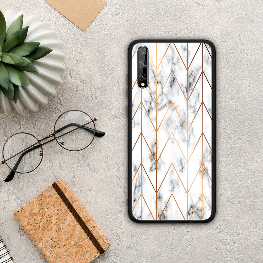 Marble Gold Geometric - Huawei P Smart S θήκη