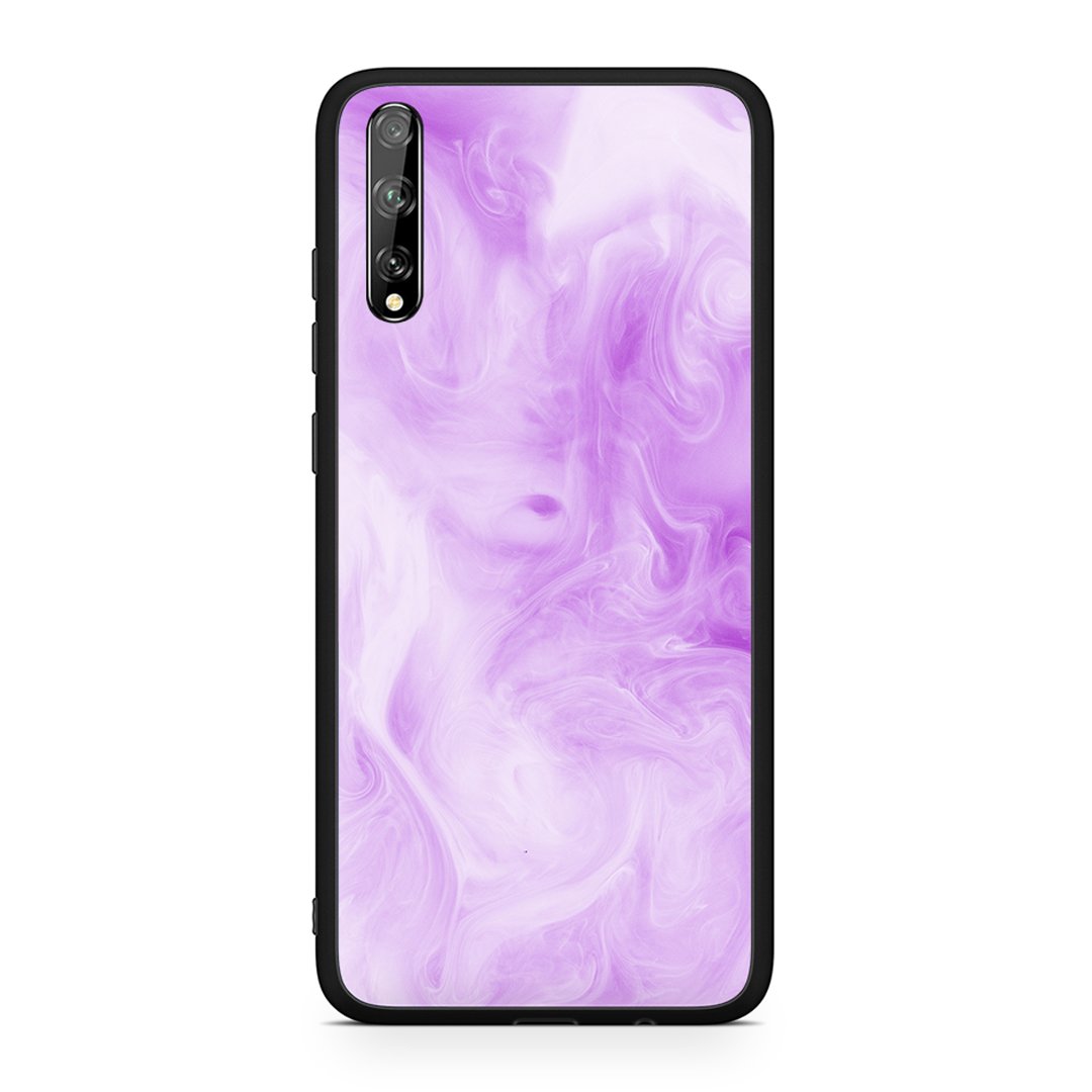 Huawei P Smart S Watercolor Lavender θήκη από τη Smartfits με σχέδιο στο πίσω μέρος και μαύρο περίβλημα | Smartphone case with colorful back and black bezels by Smartfits