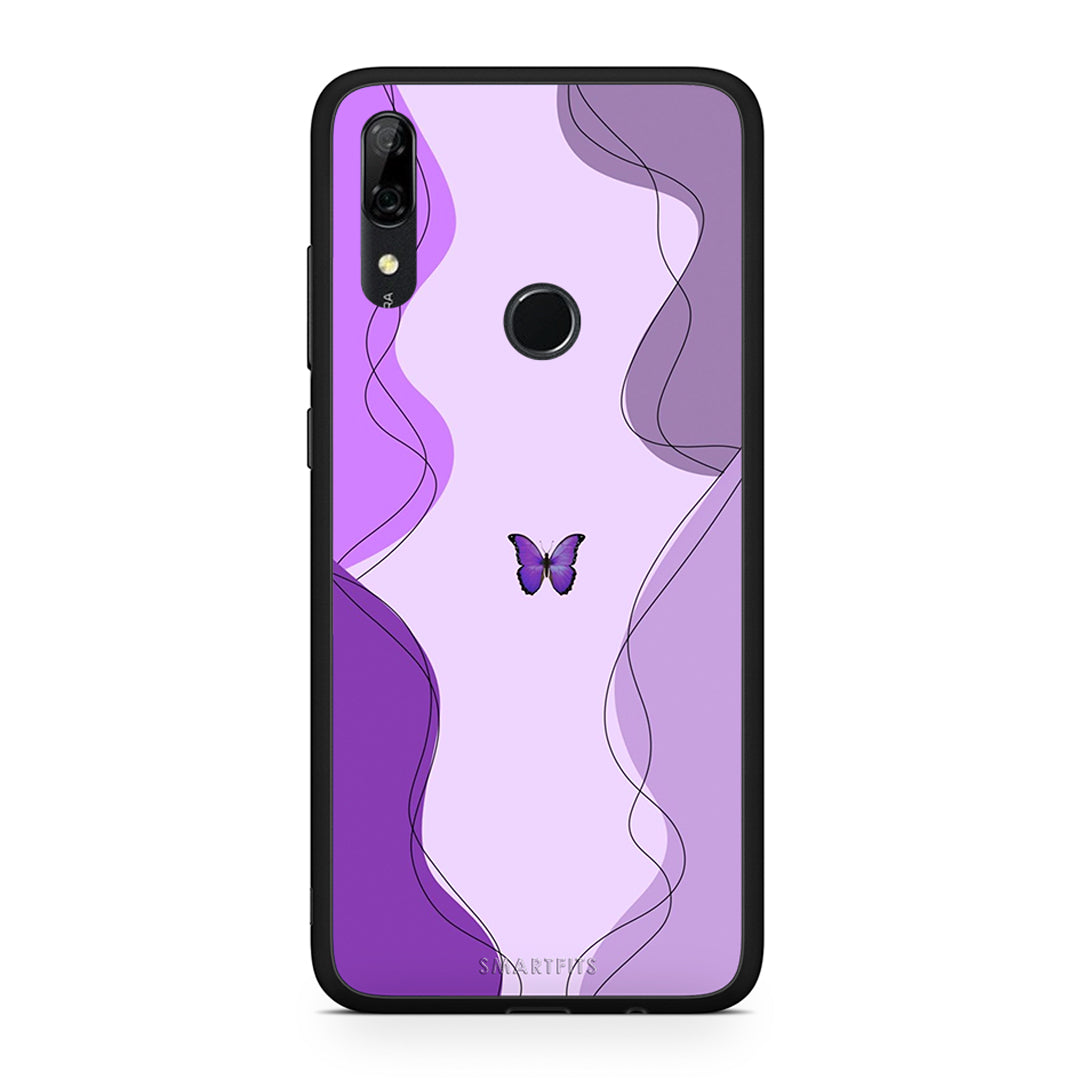 Huawei P Smart Z Purple Mariposa Θήκη Αγίου Βαλεντίνου από τη Smartfits με σχέδιο στο πίσω μέρος και μαύρο περίβλημα | Smartphone case with colorful back and black bezels by Smartfits