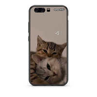 Thumbnail for Huawei P10 Lite Cats In Love Θήκη από τη Smartfits με σχέδιο στο πίσω μέρος και μαύρο περίβλημα | Smartphone case with colorful back and black bezels by Smartfits