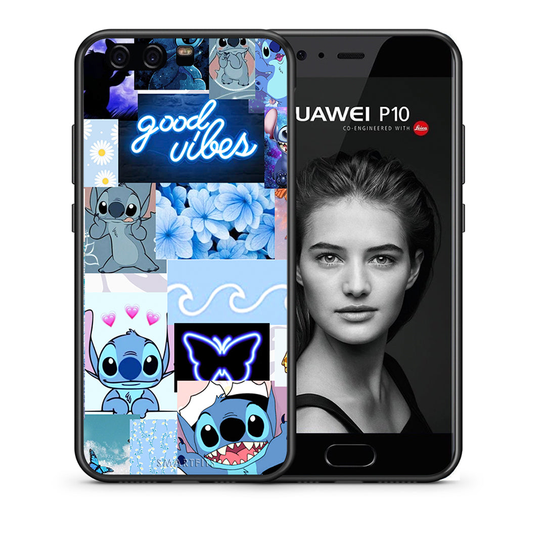 Θήκη Αγίου Βαλεντίνου Huawei P10 Lite Collage Good Vibes από τη Smartfits με σχέδιο στο πίσω μέρος και μαύρο περίβλημα | Huawei P10 Lite Collage Good Vibes case with colorful back and black bezels