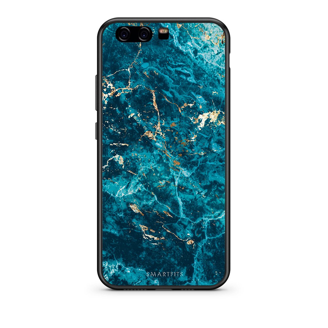 Huawei P10 Lite Marble Blue θήκη από τη Smartfits με σχέδιο στο πίσω μέρος και μαύρο περίβλημα | Smartphone case with colorful back and black bezels by Smartfits