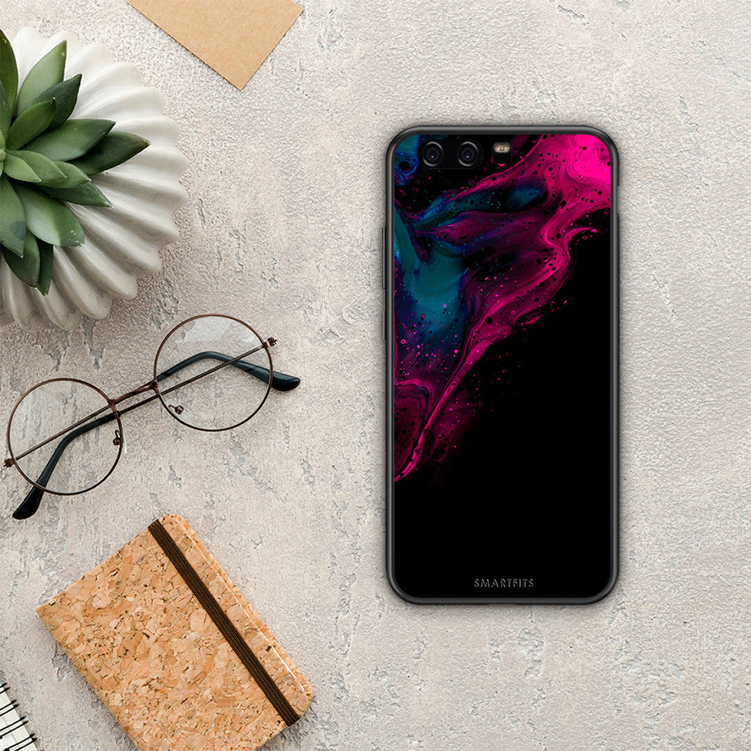 Watercolor Pink Black - Huawei P10 θήκη