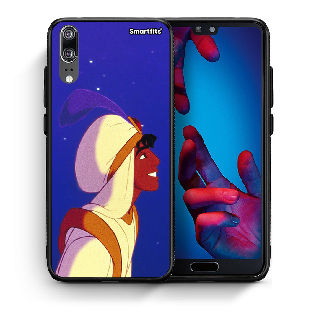 Θήκη Huawei P20 Alladin And Jasmine Love 1 από τη Smartfits με σχέδιο στο πίσω μέρος και μαύρο περίβλημα | Huawei P20 Alladin And Jasmine Love 1 case with colorful back and black bezels