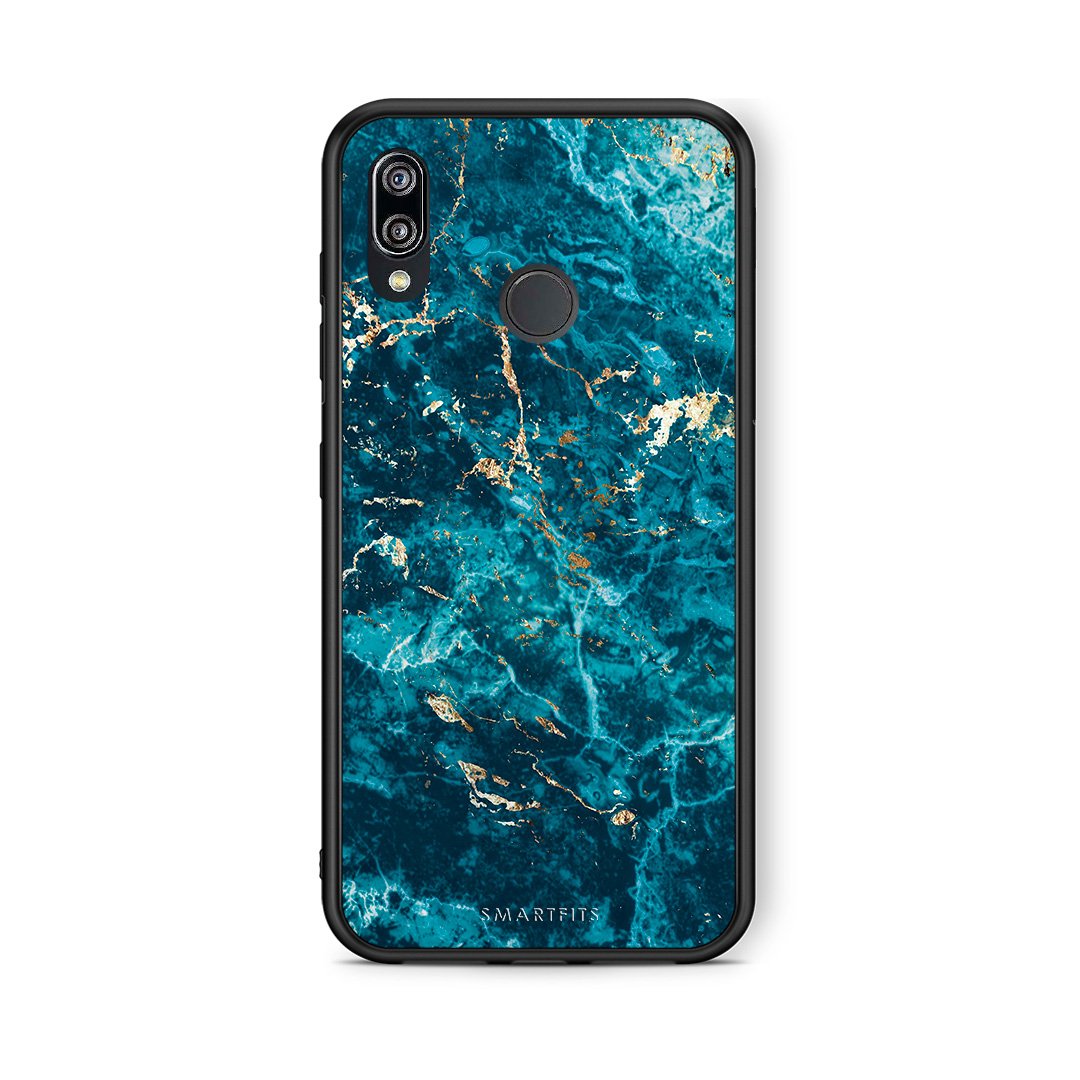 Huawei P20 Lite Marble Blue θήκη από τη Smartfits με σχέδιο στο πίσω μέρος και μαύρο περίβλημα | Smartphone case with colorful back and black bezels by Smartfits
