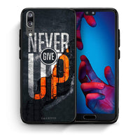 Thumbnail for Θήκη Αγίου Βαλεντίνου Huawei P20 Never Give Up από τη Smartfits με σχέδιο στο πίσω μέρος και μαύρο περίβλημα | Huawei P20 Never Give Up case with colorful back and black bezels