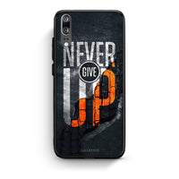 Thumbnail for Huawei P20 Never Give Up Θήκη Αγίου Βαλεντίνου από τη Smartfits με σχέδιο στο πίσω μέρος και μαύρο περίβλημα | Smartphone case with colorful back and black bezels by Smartfits