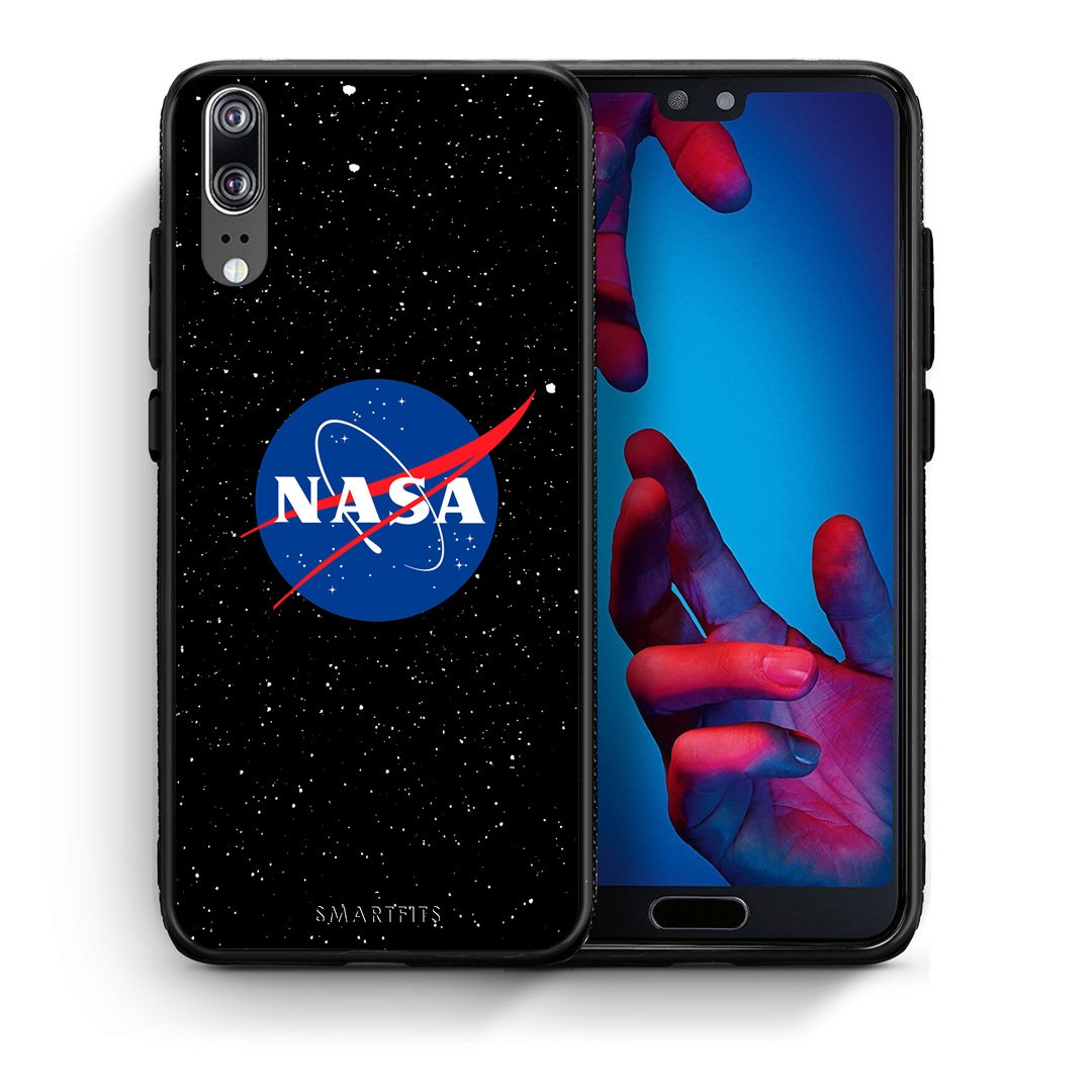 Θήκη Huawei P20 NASA PopArt από τη Smartfits με σχέδιο στο πίσω μέρος και μαύρο περίβλημα | Huawei P20 NASA PopArt case with colorful back and black bezels