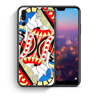 Thumbnail for Θήκη Huawei P20 Pro Card Love από τη Smartfits με σχέδιο στο πίσω μέρος και μαύρο περίβλημα | Huawei P20 Pro Card Love case with colorful back and black bezels