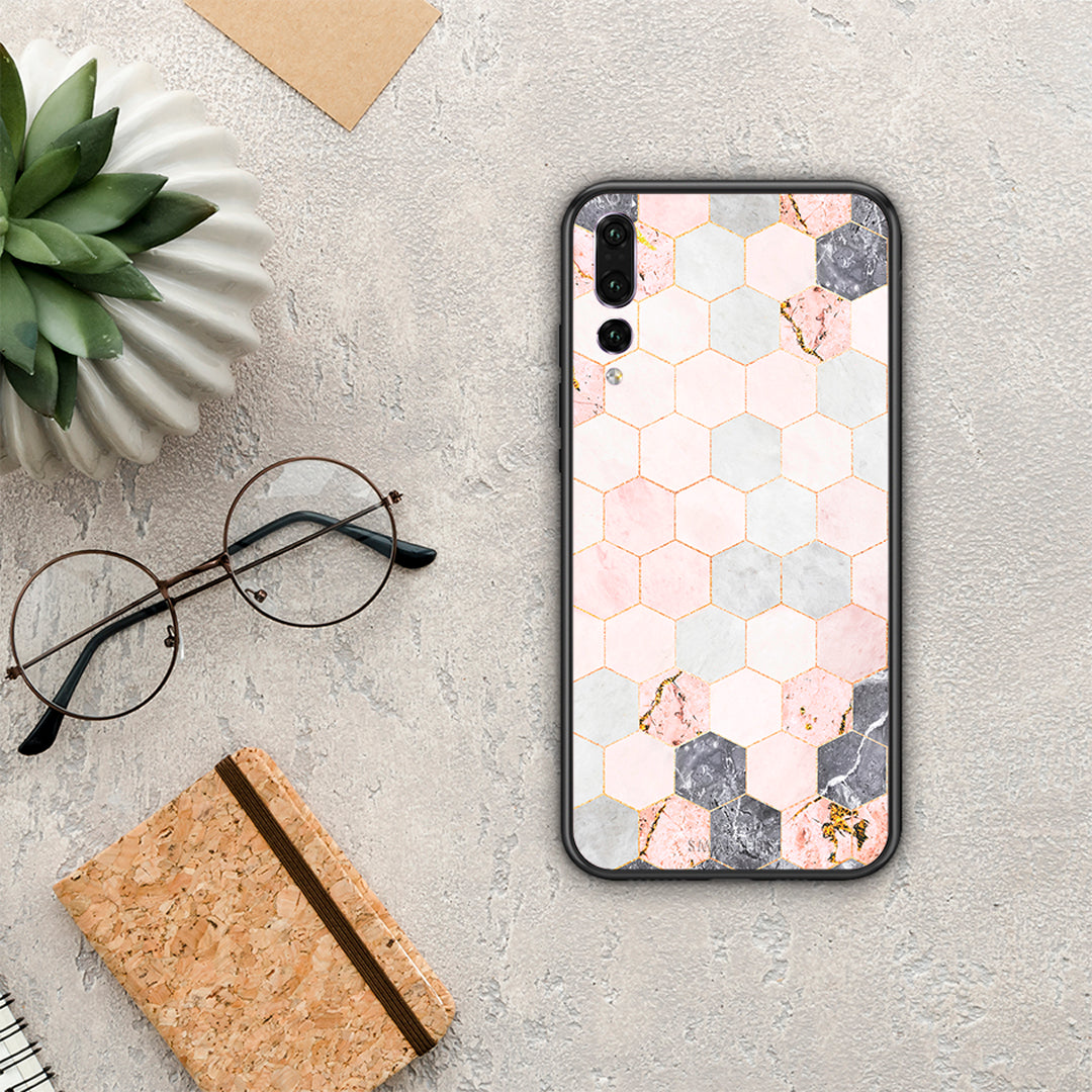 Marble Hexagon Pink - Huawei P20 Pro θήκη