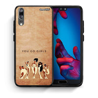 Thumbnail for Θήκη Huawei P20 You Go Girl από τη Smartfits με σχέδιο στο πίσω μέρος και μαύρο περίβλημα | Huawei P20 You Go Girl case with colorful back and black bezels