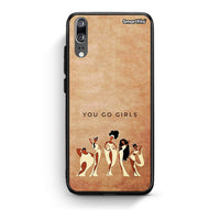Thumbnail for Huawei P20 You Go Girl θήκη από τη Smartfits με σχέδιο στο πίσω μέρος και μαύρο περίβλημα | Smartphone case with colorful back and black bezels by Smartfits
